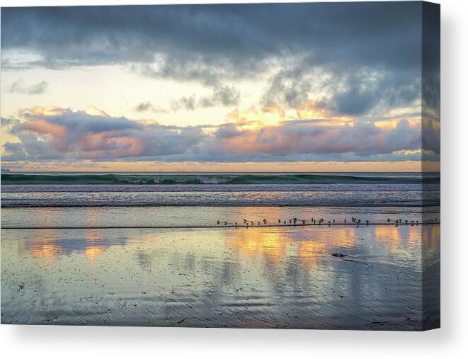 Little Birds And A Sunrise Canvas Print featuring the photograph Little Birds And A Sunrise #1 by Joseph S Giacalone
