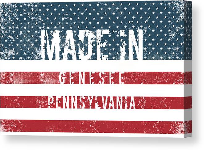 Genesee Canvas Print featuring the digital art Made in Genesee, Pennsylvania #1 by Tinto Designs