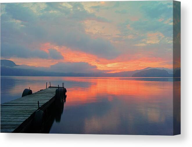 Tranquility Canvas Print featuring the photograph Morning Lake #1 by The Landscape Of Regional Cities In Japan.