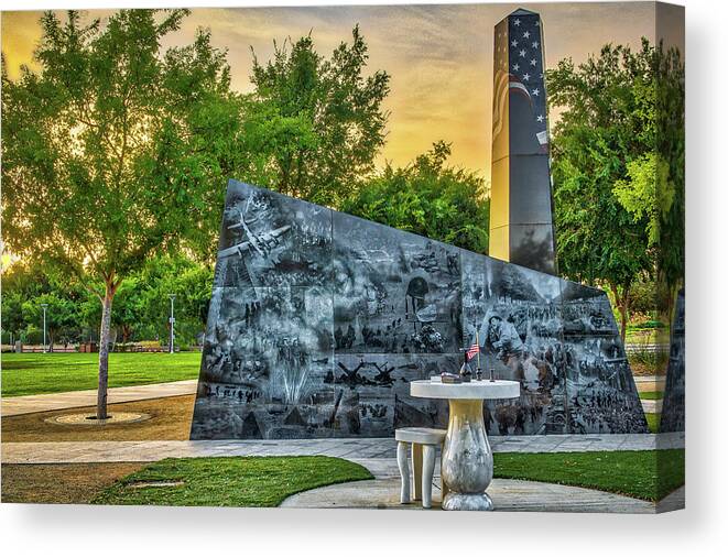 Architecture Canvas Print featuring the photograph Murrieta Veterens Memorial #1 by Donald Pash