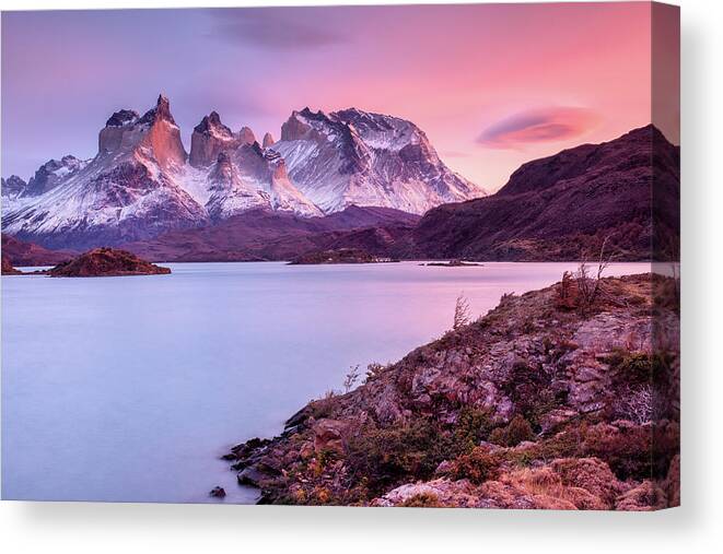 Scenics Canvas Print featuring the photograph Patagonia Sunrise #1 by Helminadia