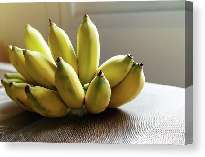 Raw Organic Bunch Of Yellow Bananas Ready To Eat Canvas Print / Canvas Art  by Cavan Images - Fine Art America
