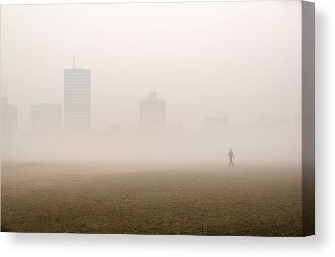 Walking Canvas Print featuring the photograph Solo Traveler #1 by Sudipta Chakraborty