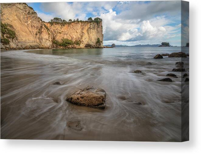 Cathedral Cove Canvas Print featuring the photograph Stingray Bay - New Zealand #1 by Joana Kruse