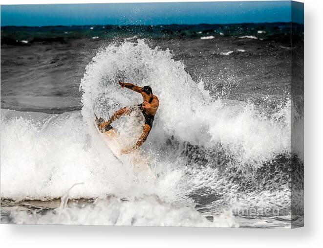 Beach Canvas Print featuring the photograph Surfer by Eye Olating Images