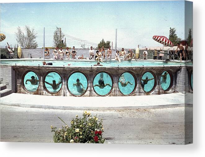 Sunbathing Canvas Print featuring the photograph Swimming In Las Vegas by Loomis Dean