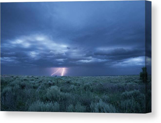 Landscapes Canvas Print featuring the photograph The Thrill of a Kansas Storm by Mary Lee Dereske