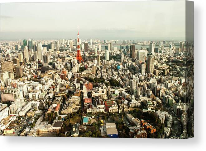 Communications Tower Canvas Print featuring the photograph Tokyo Skyline #1 by Www.garywhite.nl