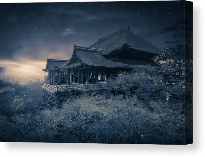 Kyoto Canvas Print featuring the photograph Treetop Temple #1 by Richard Vandewalle