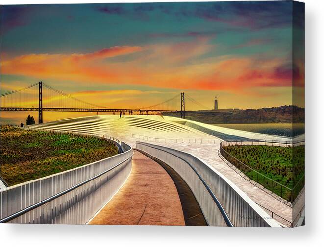 Ponte Canvas Print featuring the photograph Ponte 25 de Abril by Micah Offman