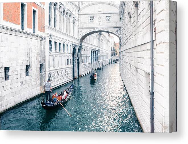 Sea Canvas Print featuring the photograph Venice, Italy - August 7, 2014 Gondolas #1 by Ivan Kmit