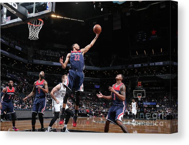 Otto Porter Jr Canvas Print featuring the photograph Washington Wizards V Brooklyn Nets #1 by Nathaniel S. Butler