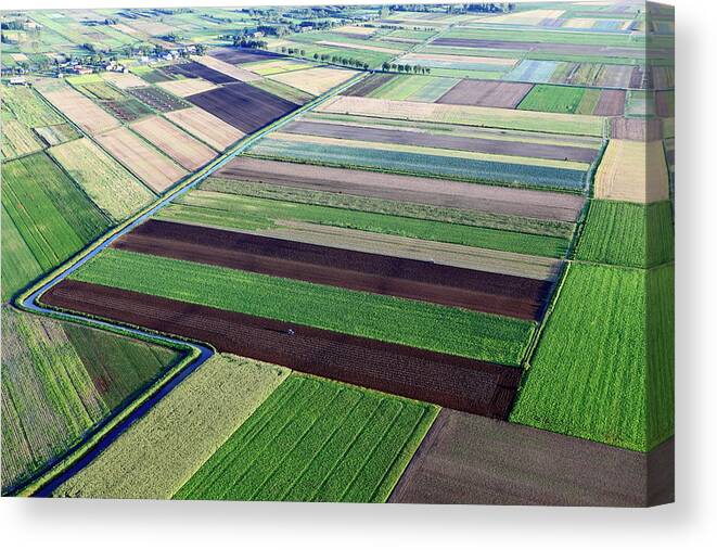 Scenics Canvas Print featuring the photograph Aerial Photo Of Farmland #10 by Dariuszpa