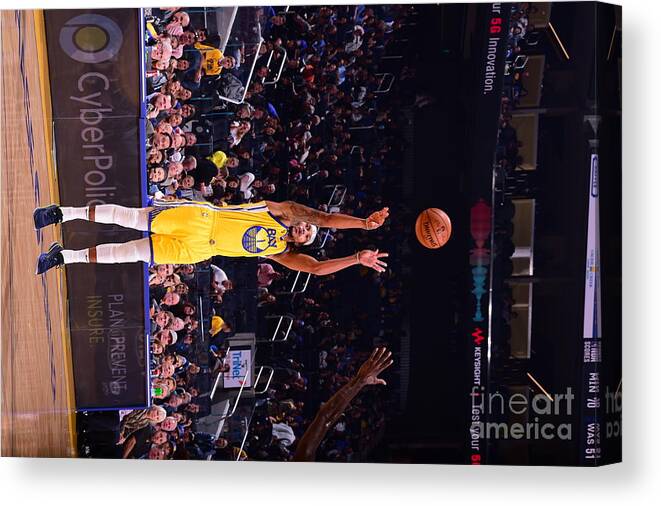 Damion Lee Canvas Print featuring the photograph Charlotte Hornets V Golden State by Noah Graham