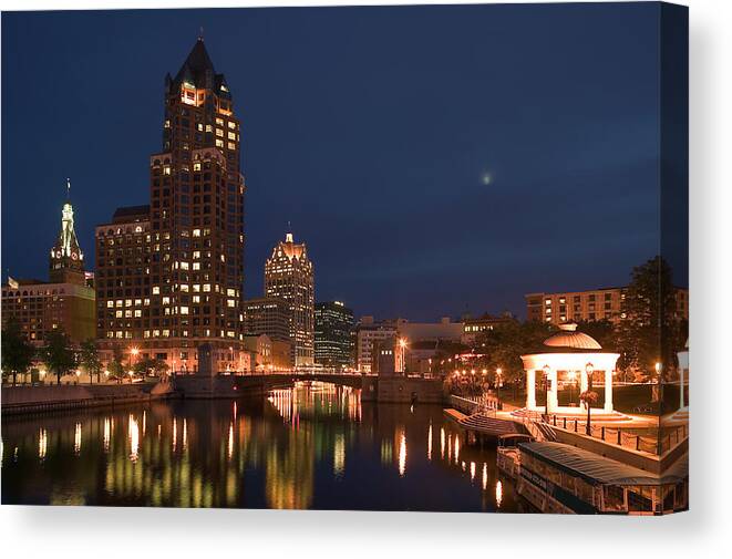 Scenics Canvas Print featuring the photograph 100 E. Wisconsin Bldg, Downtown From by Walter Bibikow