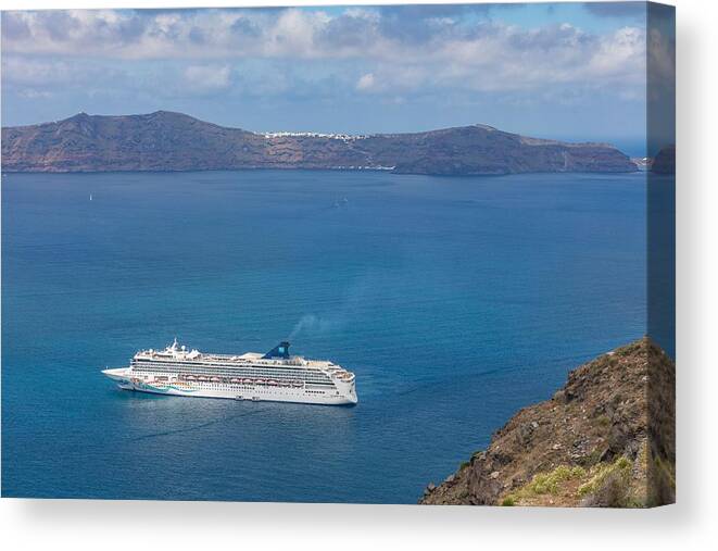 Landscape Canvas Print featuring the photograph 10.05.19. - Santorini, Greece Norwegian #100519 by Levente Bodo