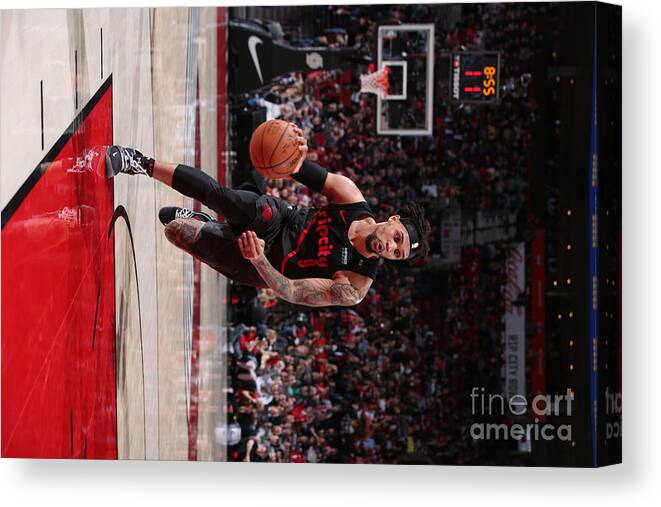 Gary Trent Jr Canvas Print featuring the photograph Sacramento Kings V Portland Trail #11 by Sam Forencich