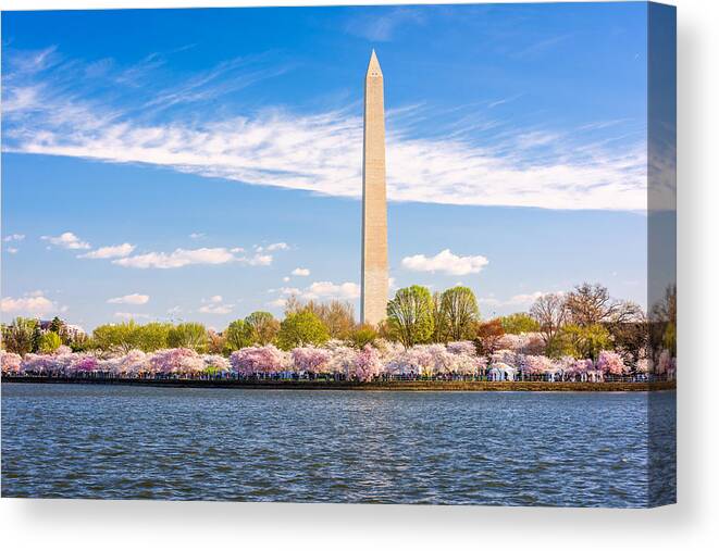 Landscape Canvas Print featuring the photograph Washington Dc, Usa In Spring Season #11 by Sean Pavone