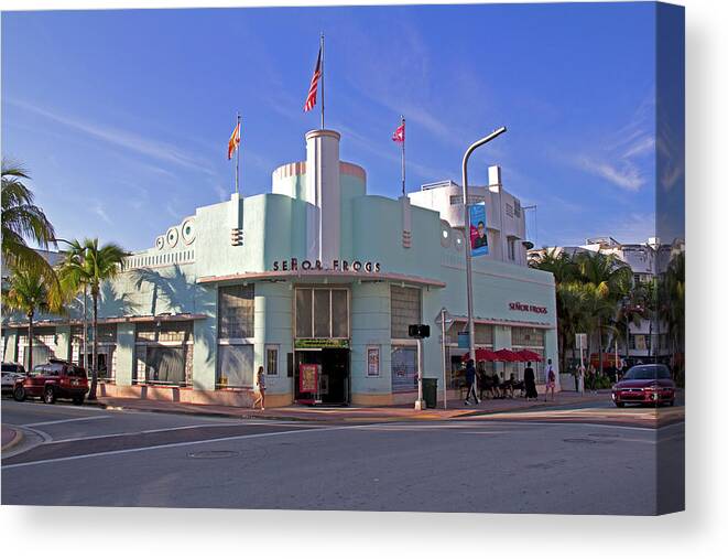 Art Deco Canvas Print featuring the photograph Art Deco - South Beach - Miami Beach #13 by Richard Krebs