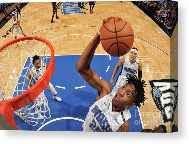 Nba Pro Basketball Canvas Print featuring the photograph Brooklyn Nets V Orlando Magic by Fernando Medina