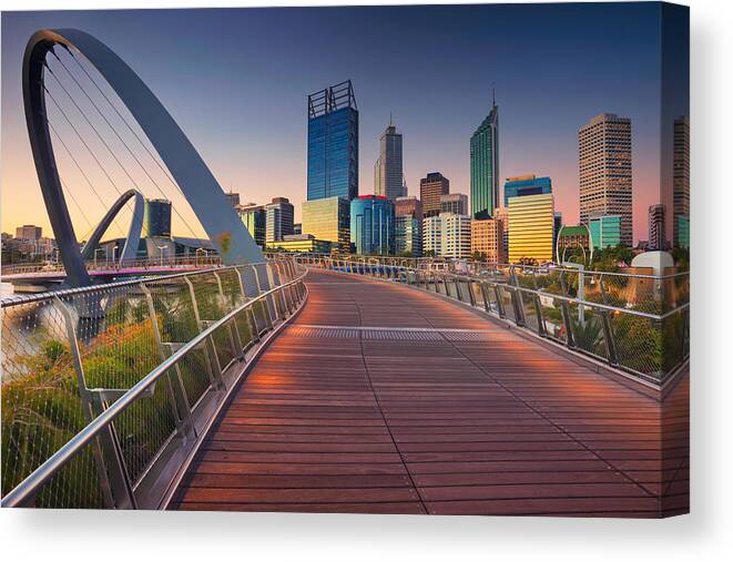 Landscape Canvas Print featuring the photograph Perth. Cityscape Image Of Perth #12 by Rudi1976