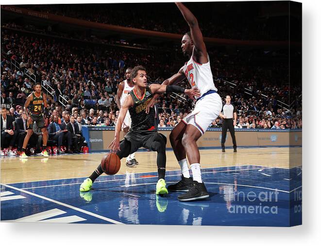 Nba Pro Basketball Canvas Print featuring the photograph Atlanta Hawks V New York Knicks by Nathaniel S. Butler