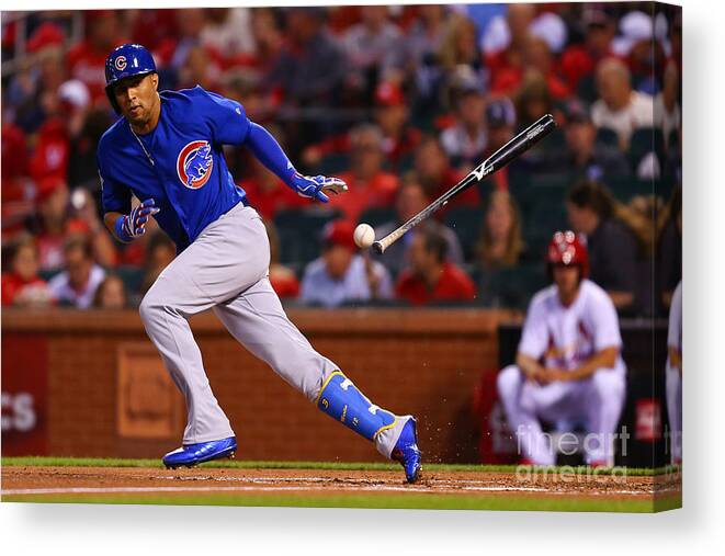 People Canvas Print featuring the photograph Chicago Cubs V St Louis Cardinals by Dilip Vishwanat