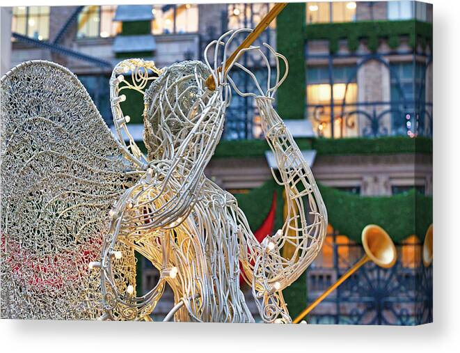 Estock Canvas Print featuring the digital art Ornaments, Rockefeller Center Nyc #13 by Lumiere