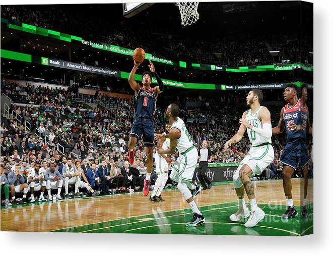 Rui Hachimura Canvas Print featuring the photograph Washington Wizards V Boston Celtics by Brian Babineau