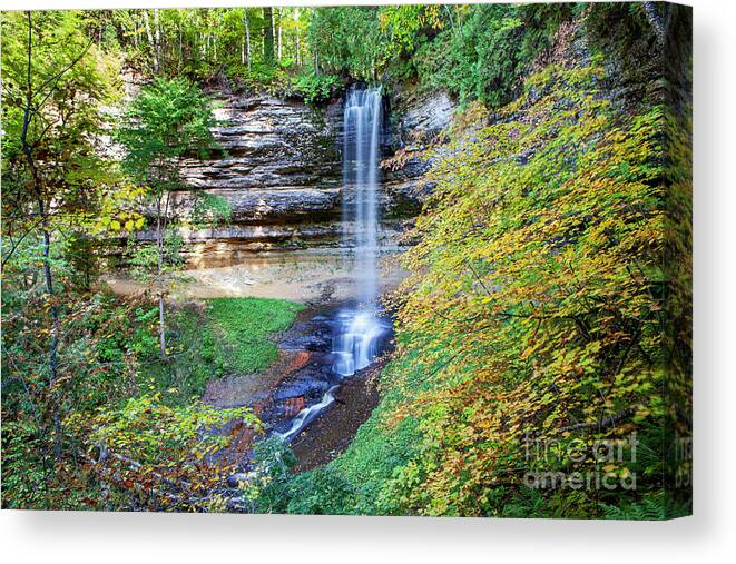 Munising Canvas Print featuring the photograph 1563 Munising Falls by Steve Sturgill
