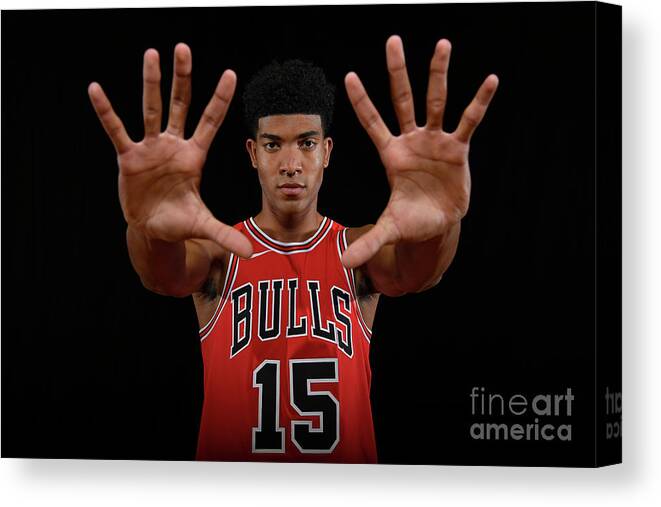 Chandler Hutchison Canvas Print featuring the photograph 2018 Nba Rookie Photo Shoot #16 by Brian Babineau