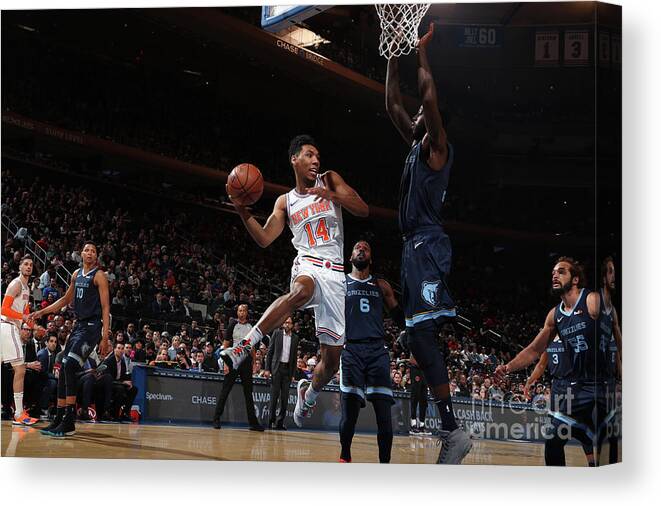Nba Pro Basketball Canvas Print featuring the photograph Memphis Grizzlies V New York Knicks by Nathaniel S. Butler