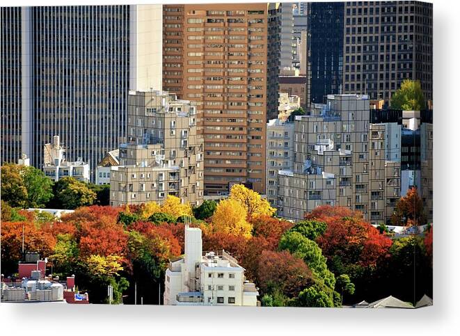 Tranquility Canvas Print featuring the photograph Tokyo Cityscape #17 by Vladimir Zakharov