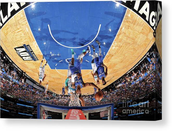 Wesley Iwundu Canvas Print featuring the photograph Charlotte Hornets V Orlando Magic #18 by Fernando Medina
