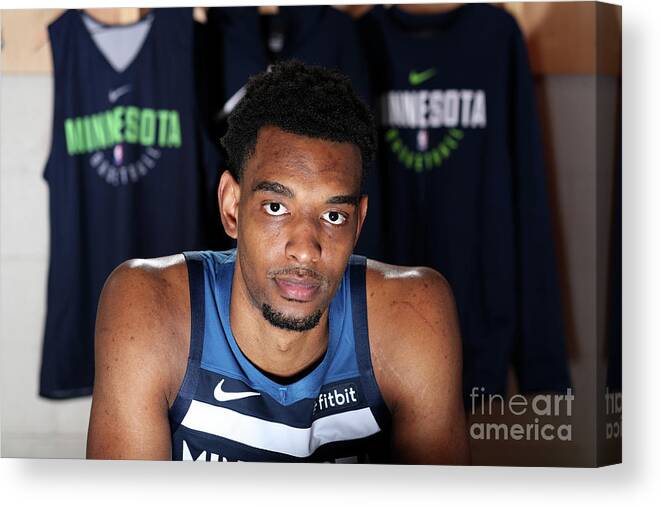 Keita Bates-diop Canvas Print featuring the photograph 2018 Nba Rookie Photo Shoot #19 by Nathaniel S. Butler