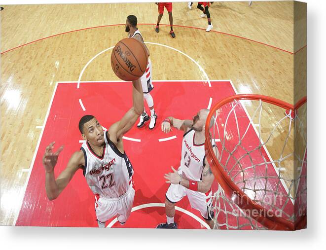 Playoffs Canvas Print featuring the photograph Atlanta Hawks V Washington Wizards - by Ned Dishman