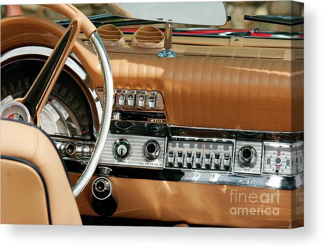 Vintage Canvas Print featuring the photograph 1958 Chrysler 300f Dashboard by Lucie Collins