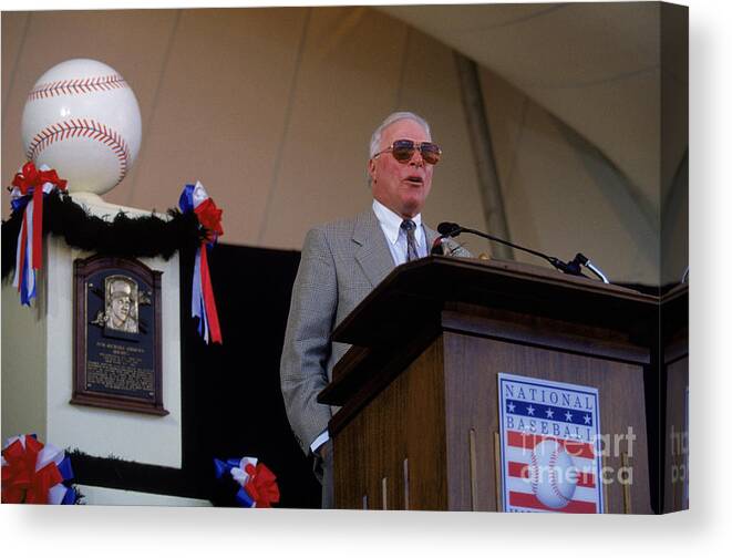 Cooperstown Canvas Print featuring the photograph 1995 Cooperstown Hall Of Fame Inductions by Rich Pilling
