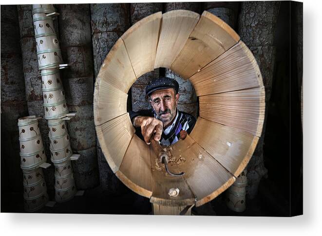 Wood Carver Canvas Print featuring the photograph #2 by Mustafa Zengin