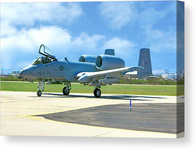 Warthog Canvas Print featuring the photograph A-10 Warthog #2 by Chris Smith