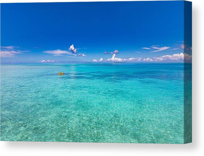 Landscape Canvas Print featuring the photograph Aerial View On Tropical Islands #2 by Levente Bodo