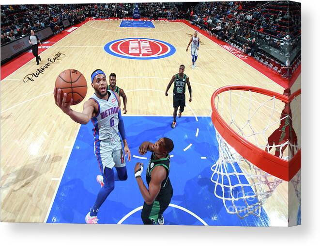 Nba Pro Basketball Canvas Print featuring the photograph Boston Celtics V Detroit Pistons by Brian Sevald