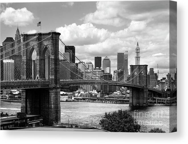 Brooklyn Bridge Canvas Print featuring the photograph Brooklyn Bridge #2 by Diane Diederich