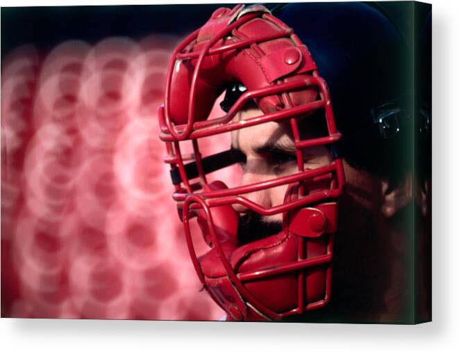 1980-1989 Canvas Print featuring the photograph Cleveland Indians #2 by Ronald C. Modra/sports Imagery