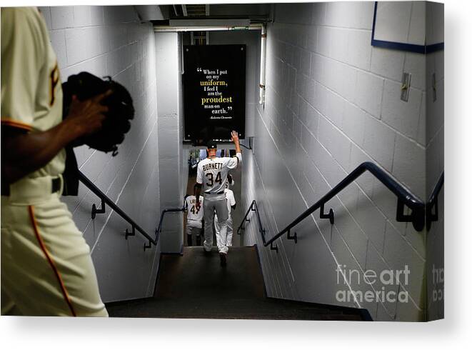 American League Baseball Canvas Print featuring the photograph Detroit Tigers V Pittsburgh Pirates by Jared Wickerham