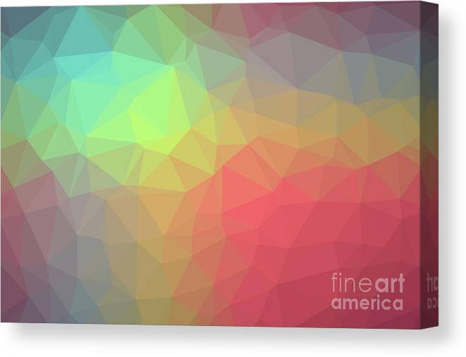 Abstract Canvas Print featuring the photograph Gradient background with mosaic shape of triangular and square c #3 by Joaquin Corbalan