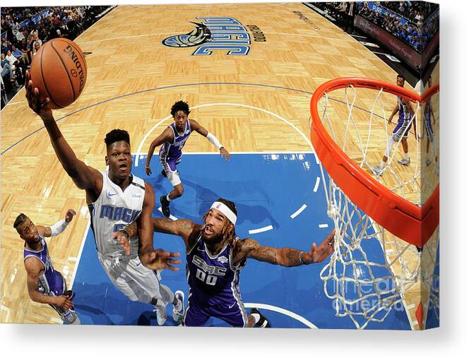 Mohamed Bamba Canvas Print featuring the photograph Sacramento Kings V Orlando Magic by Fernando Medina