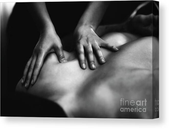 Therapy Canvas Print featuring the photograph Shoulder Massage by Microgen Images/science Photo Library