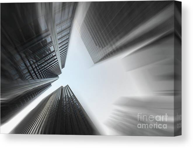 Chicago Canvas Print featuring the photograph Skyscrapers in Motion by Raul Rodriguez