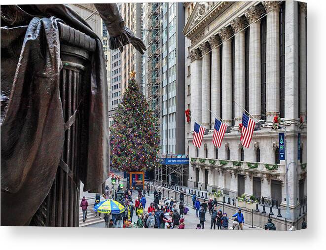 Estock Canvas Print featuring the digital art Stock Exchange, Wall Street Nyc #2 by Lumiere